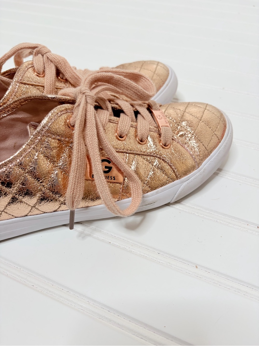 G by Guess Backerett Rose Gold Sneakers - Picture 5 of 12